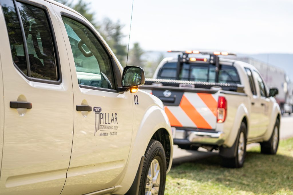 pillar logo on a truck
