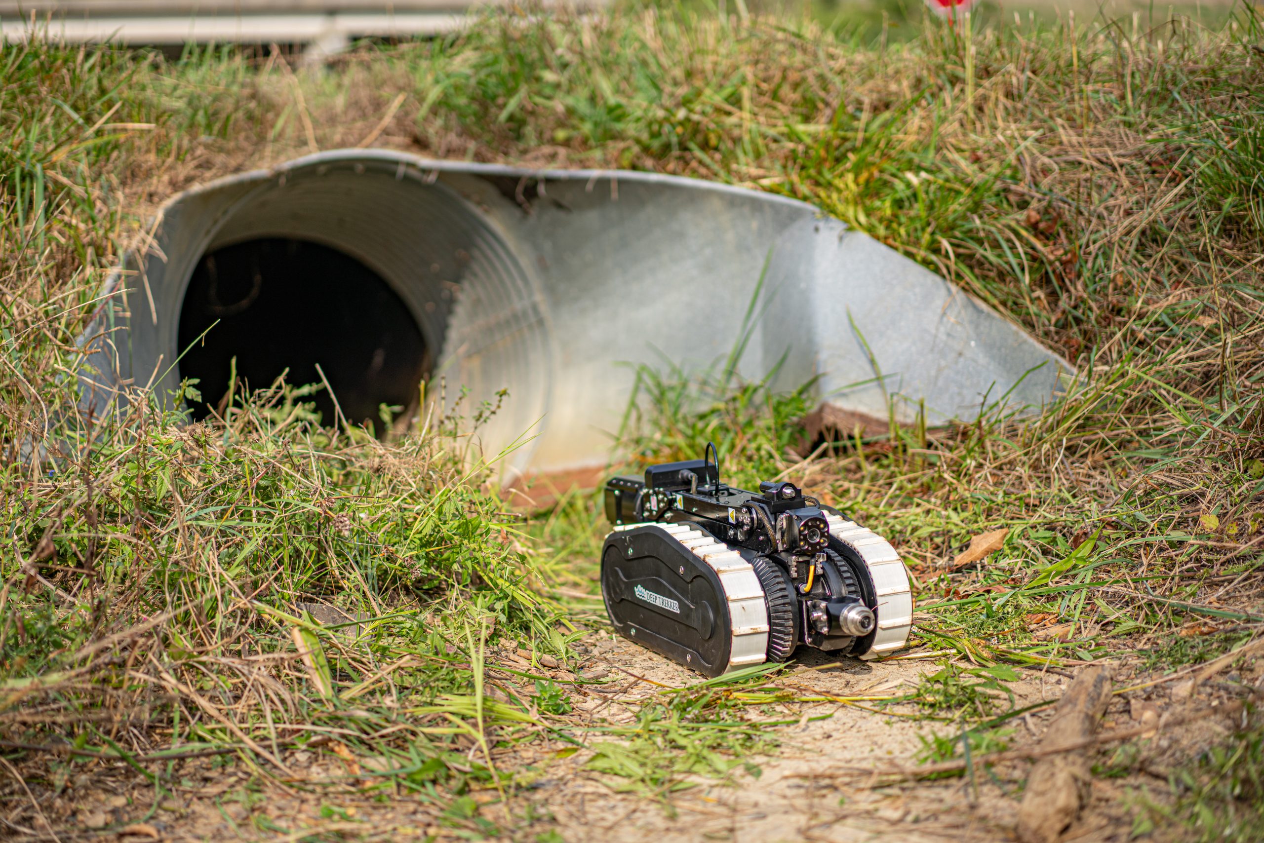 pipe crawler ready to enter a pipe
