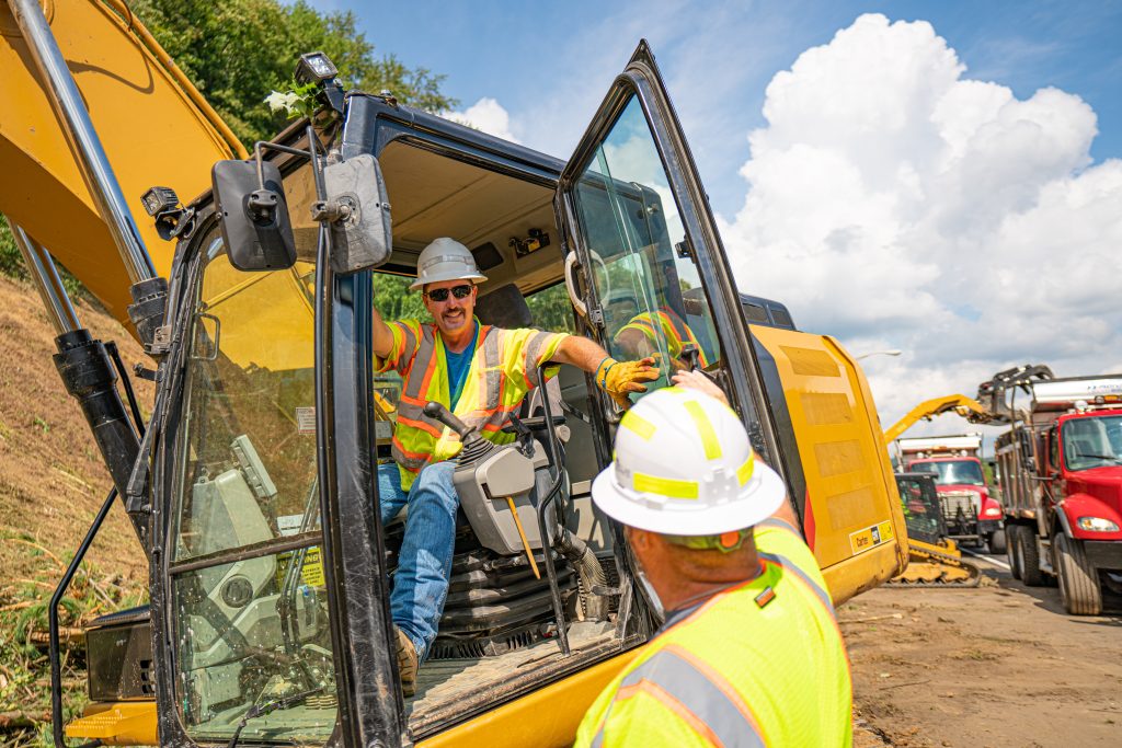 man in an excavator