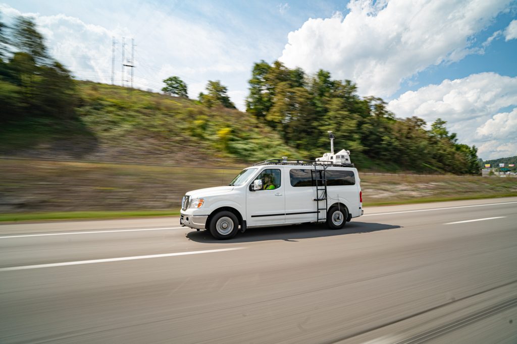 lidar van on the road
